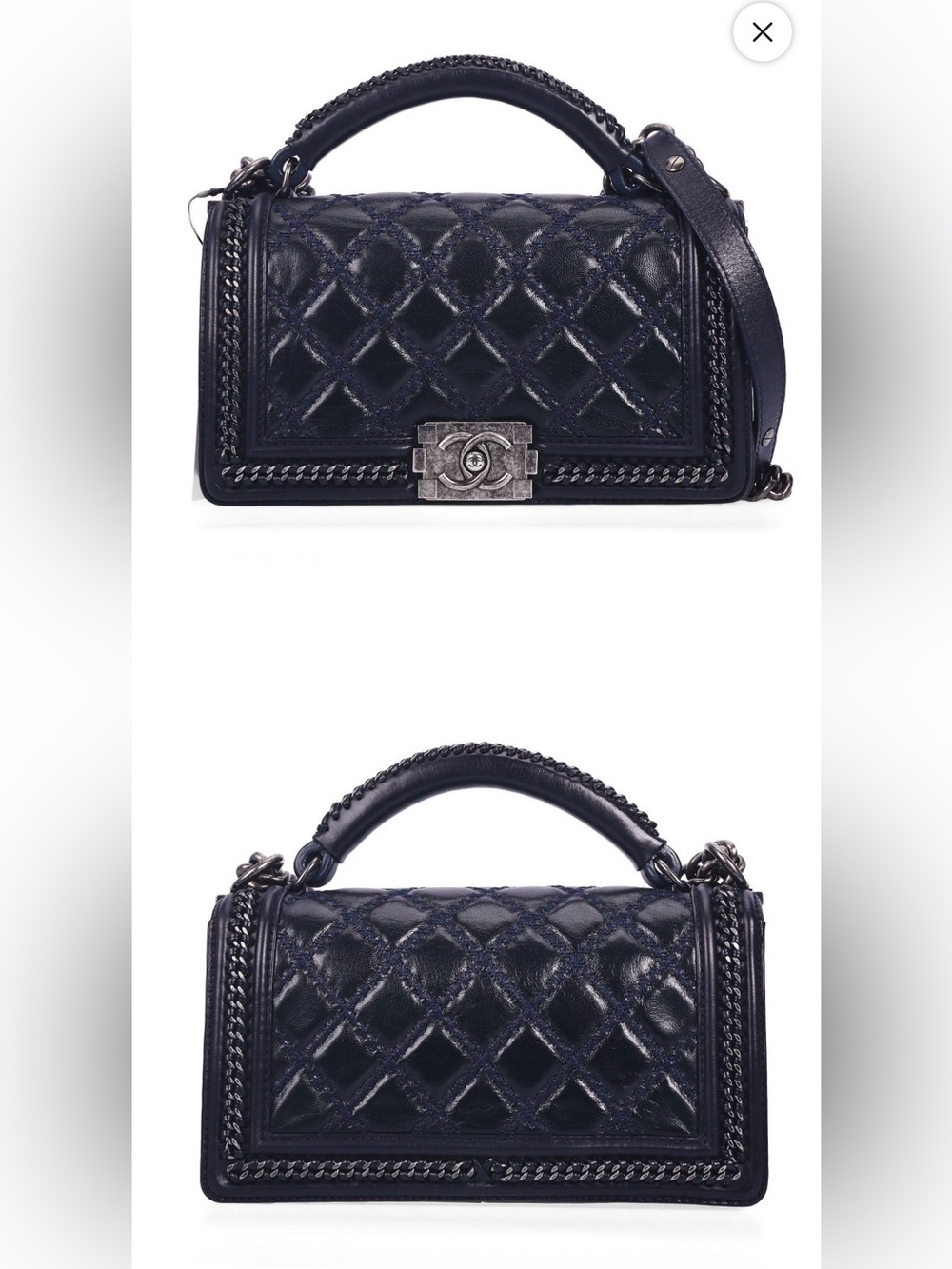 Coming Soon!!CHANEL  Boy Medium  Bag in Blue Berry with Silver-Tone Hardware
